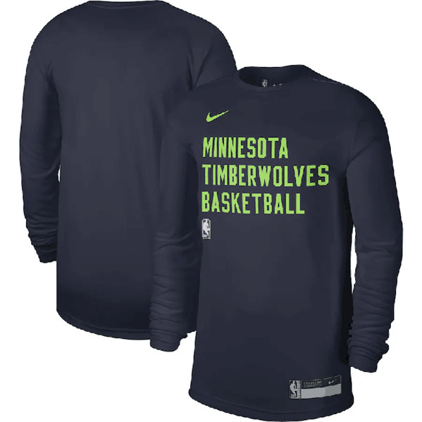 Men's Minnesota Timberwolves Navy 2023/24 Legend On-Court Practice Long Sleeve T-Shirt